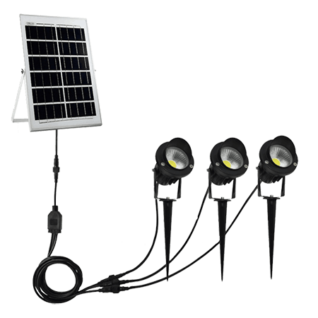 Solar spike light 3 in set with cap