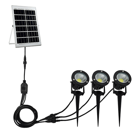 solar spike light 3 in set flat