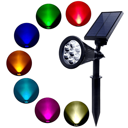 7W RGB solar spike light