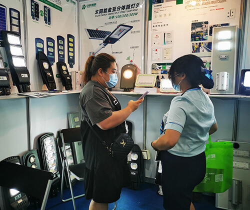 LED Solar lights manufacturer attended the lighting exhibition