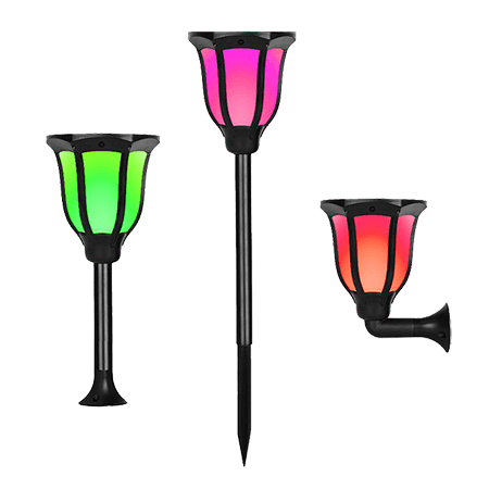 solar torch lights rgb